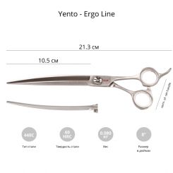 Ножницы для груминга YENTO ERGO LINE 8'' контуринговые артикул STC-22YEN023 фото, цена gr_19228-02, фото 2