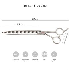 Ножницы для груминга YENTO ERGO LINE 8'' финишные артикул STC-22YEN025 фото, цена gr_19229-02, фото 2
