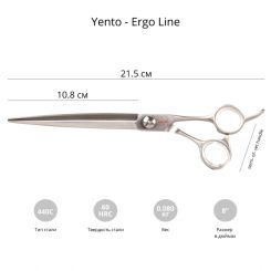 Ножницы для груминга YENTO ERGO LINE 8'' прямые артикул STC-22YEN022 фото, цена gr_19231-02, фото 2
