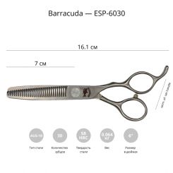 Филировочные ножницы для груминга Barracuda Especial 6,0" 30 зубьев артикул ESP-6030 фото, цена gr_22558-02, фото 2