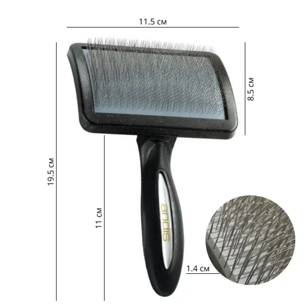 Пуходерка-слікер Andis Premium Soft-Tooth Slicker Brush - 2