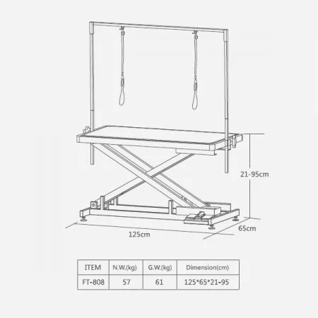 Фото Стіл для грумінгу тварин на електро підйомнику Shernbao FT-808 - 3