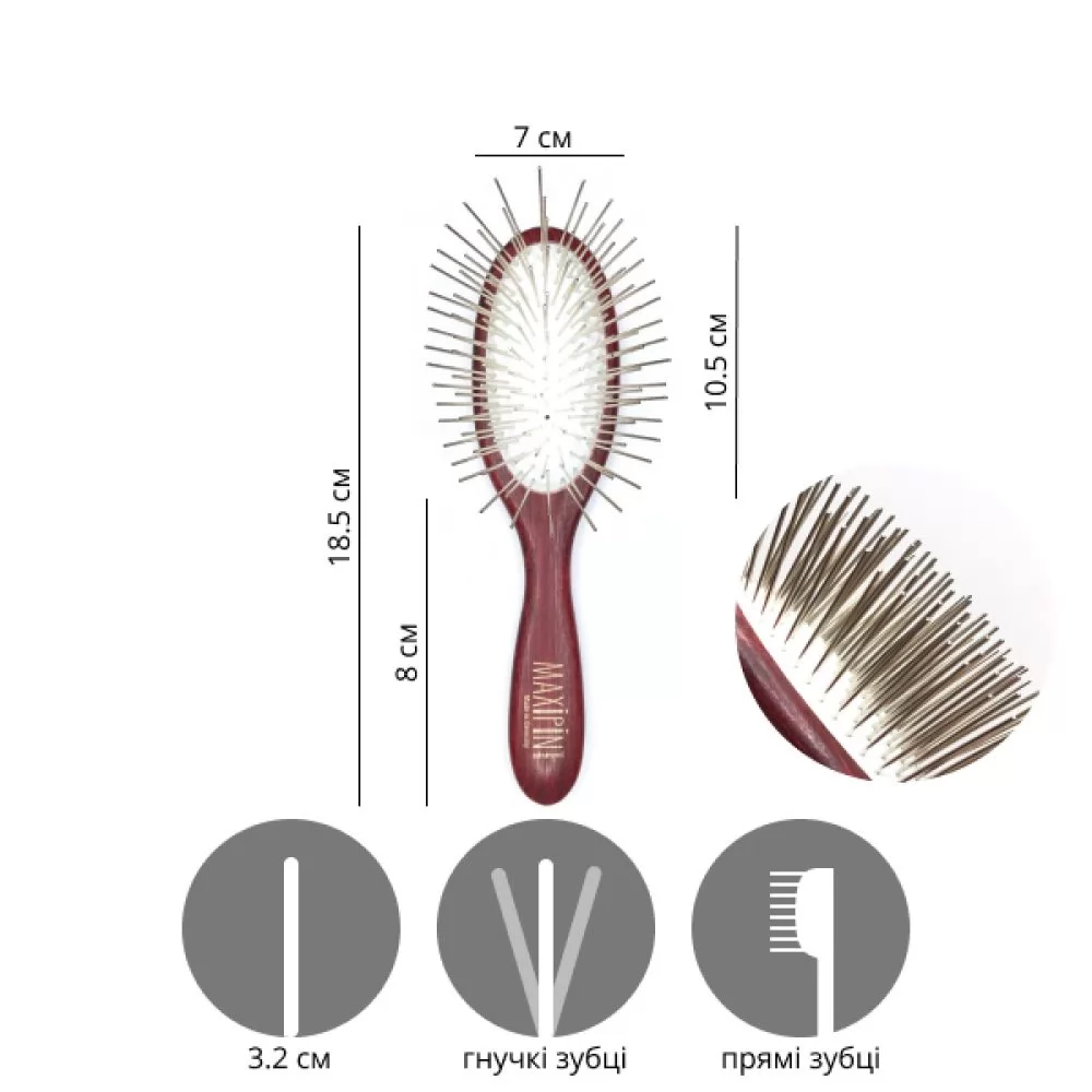 Мала щітка для собак Maxi Pin зубець 3,2 см. - 2