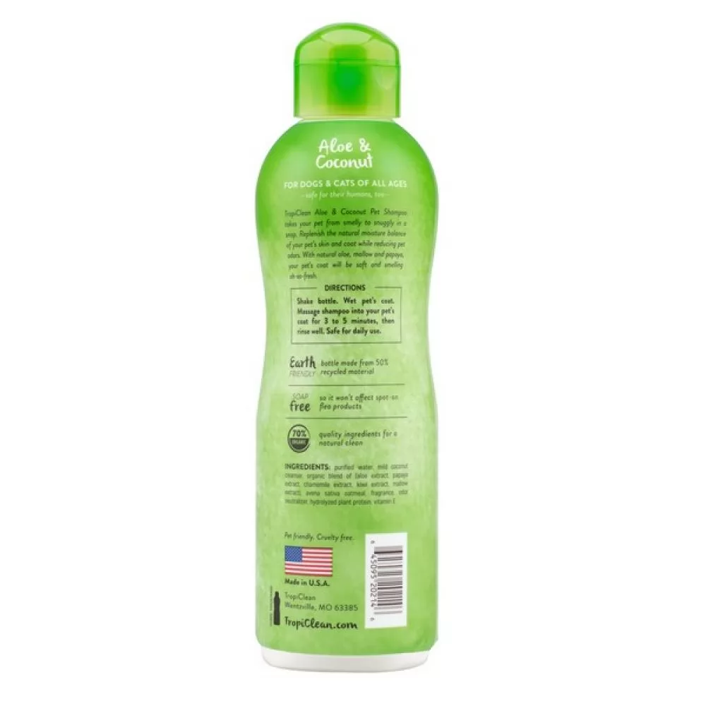 Дезодорирующий шампунь Tropiclean Aloe and Coconut 592 мл. - 2