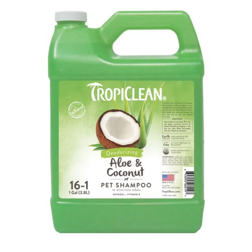 Шампунь Tropiclean Aloe and Coconut 1:16 дезодорирующий 3,78 л.