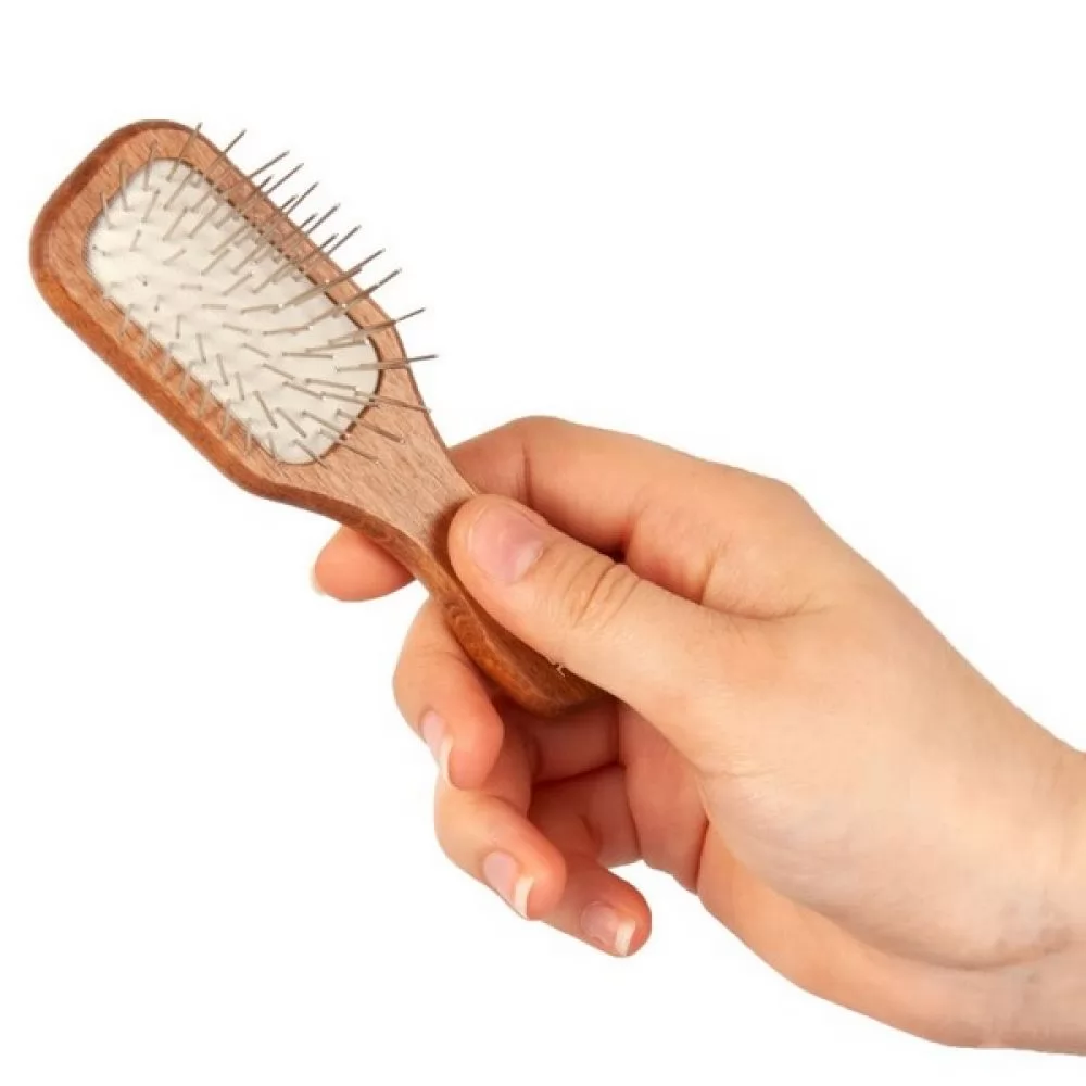 Щітка для маленьких собак Mini Wooden Pin Brush 12 см - 3