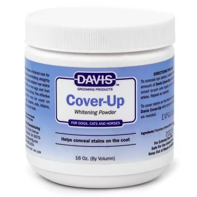 Информация о сервисе на Отбеливающая пудра для животных Davis Cover-Up Whitening Powder 300 мл. 