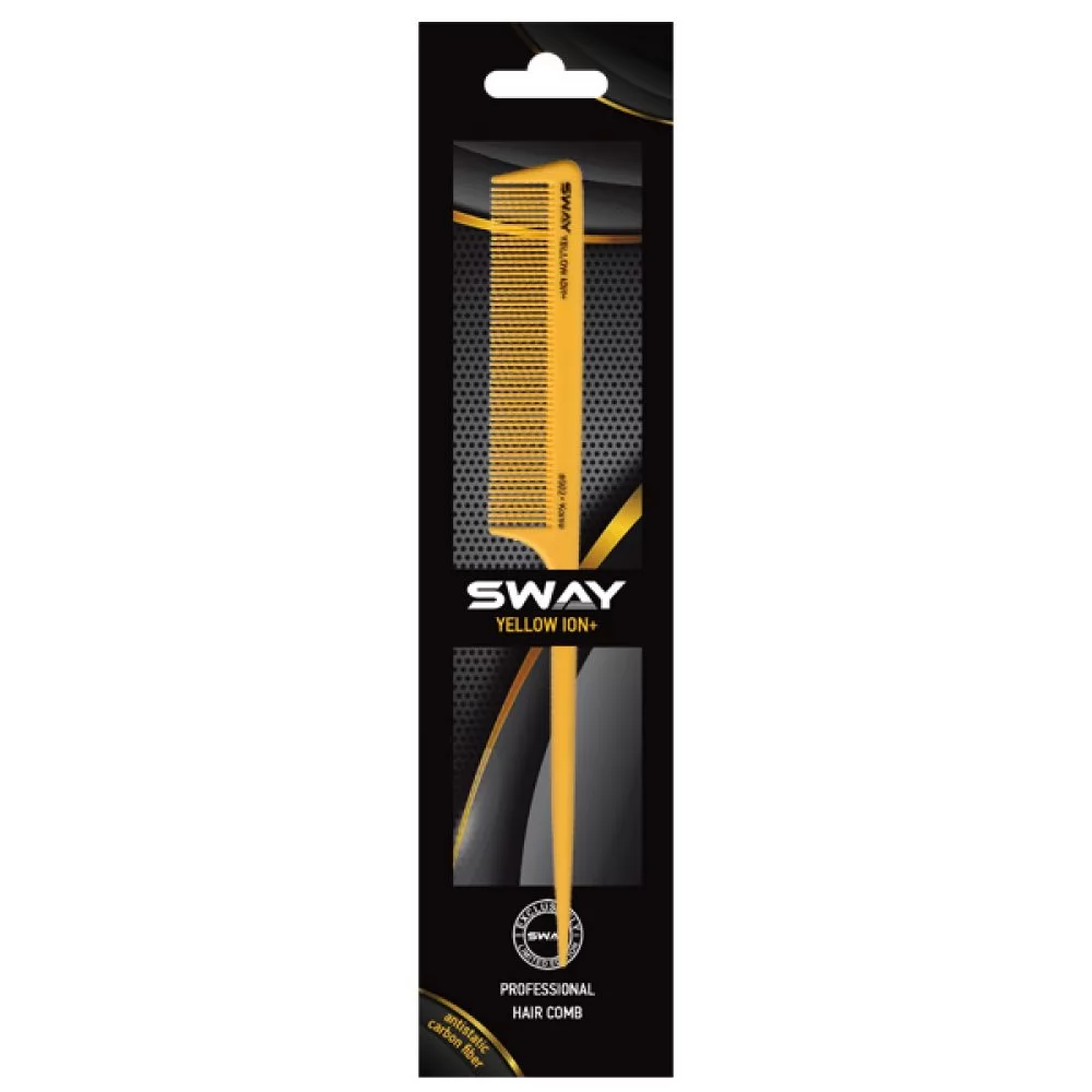 Гребінець з пластиковою спицею Sway Yellow ion 002 - 5