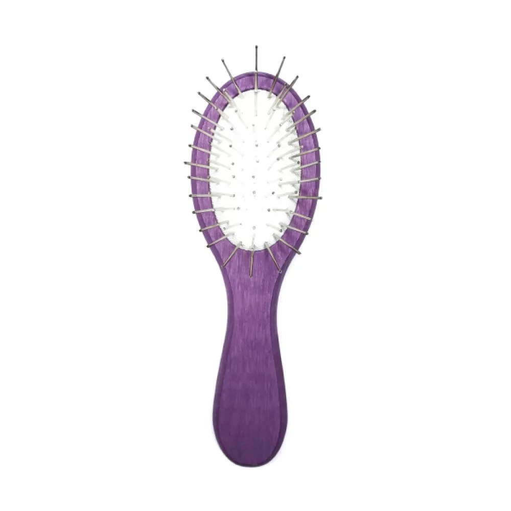 Щітка для маленьких собак Show Tech Mini Wooden Pin Brush Oval Purple 12 см