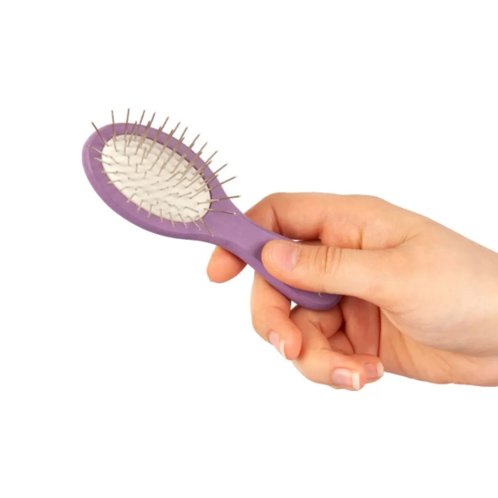 Щітка для маленьких собак Show Tech Mini Wooden Pin Brush Oval Purple 12 см - 3