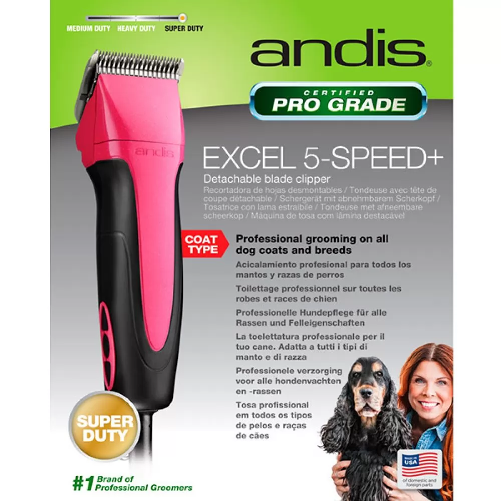 Машинка для стрижки животных Andis SMC Excel 5-Speed+ Pink - 5