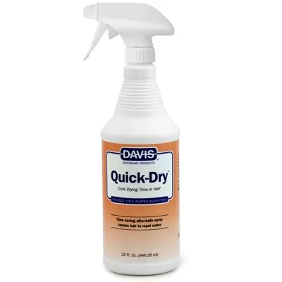 Характеристики Спрей для прискореного сушіння собак та котів Davis Quick-Dry Spray 946 мл.
