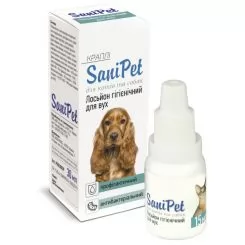 Фото Гігієнічний лосьйон-краплі для вух собак та котів SaniPet 15 мл. - 3