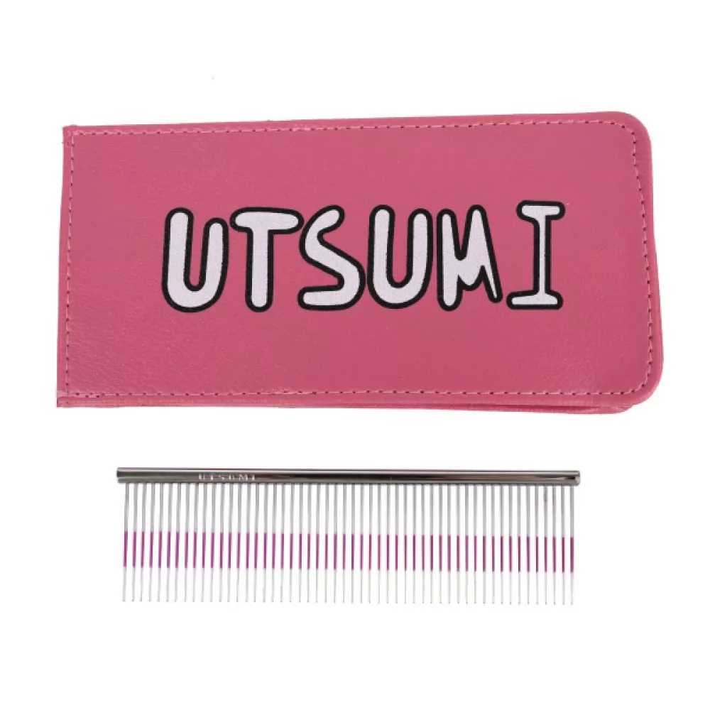 Характеристики Металлический гребень для животных Utsumi Wide Quarter Pink Line 13,3 см - 2