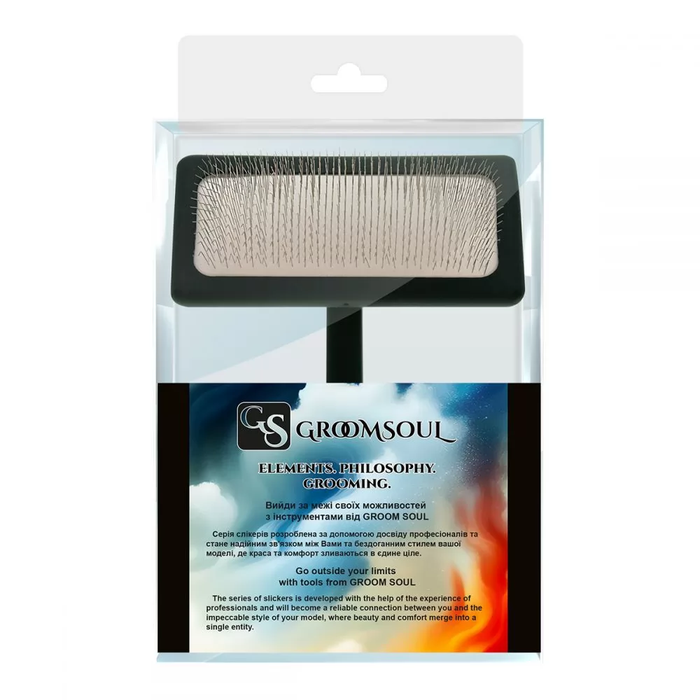 Усі фото Пуходерка для тварин з середніми зубцями Groom Soul Natural Series Soft Pins Black - 9