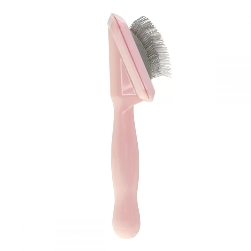 Мала пуходерка для тварин з жорсткими зубцями Groom Soul Basic Series Air Cushion Pink - 4