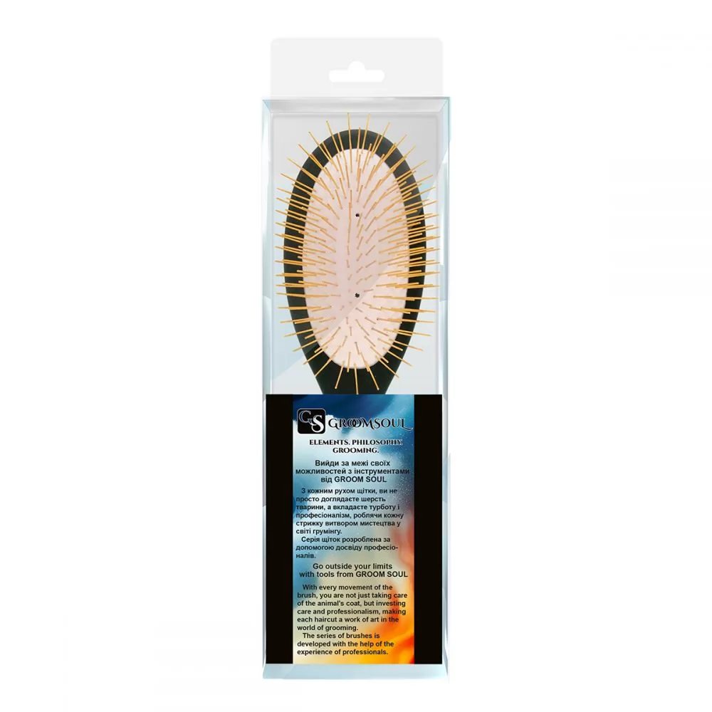 З Щітка для розчісування тварин Groom Soul Natural Series Ultra Soft Gold Pins Black купують: - 8