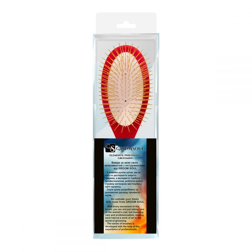 Відгуки на Щітка для розчісування тварин Groom Soul Natural Series Ultra Soft Gold Pins Red - 8