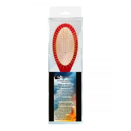 Фото Щетка для расчесывания животных Groom Soul Natural Series Ultra Soft Gold Pins Red - 8