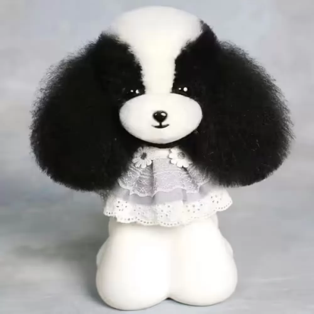 Шерсть манекена голови для Mr Jiang Teddy Head Model Black And White