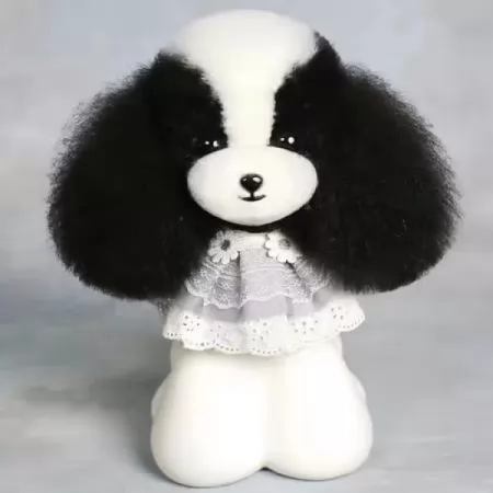 Фото Шерсть манекена голови для Mr Jiang Teddy Head Model Black And White - 1