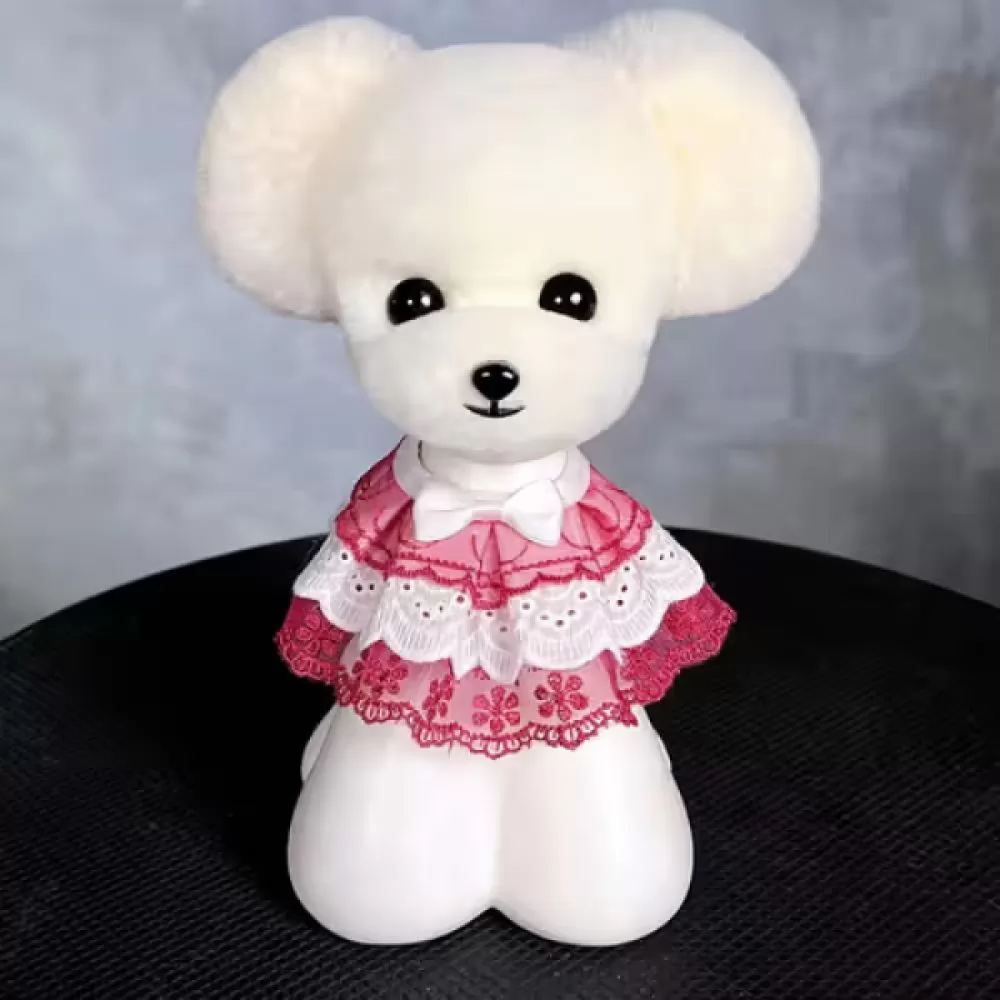 Шерсть манекена головы для Mr Jiang Teddy Head Model Prick Eared Style White