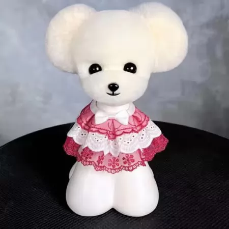 Фото Шерсть манекена голови для Mr Jiang Teddy Head Model Prick Eared Style White - 1