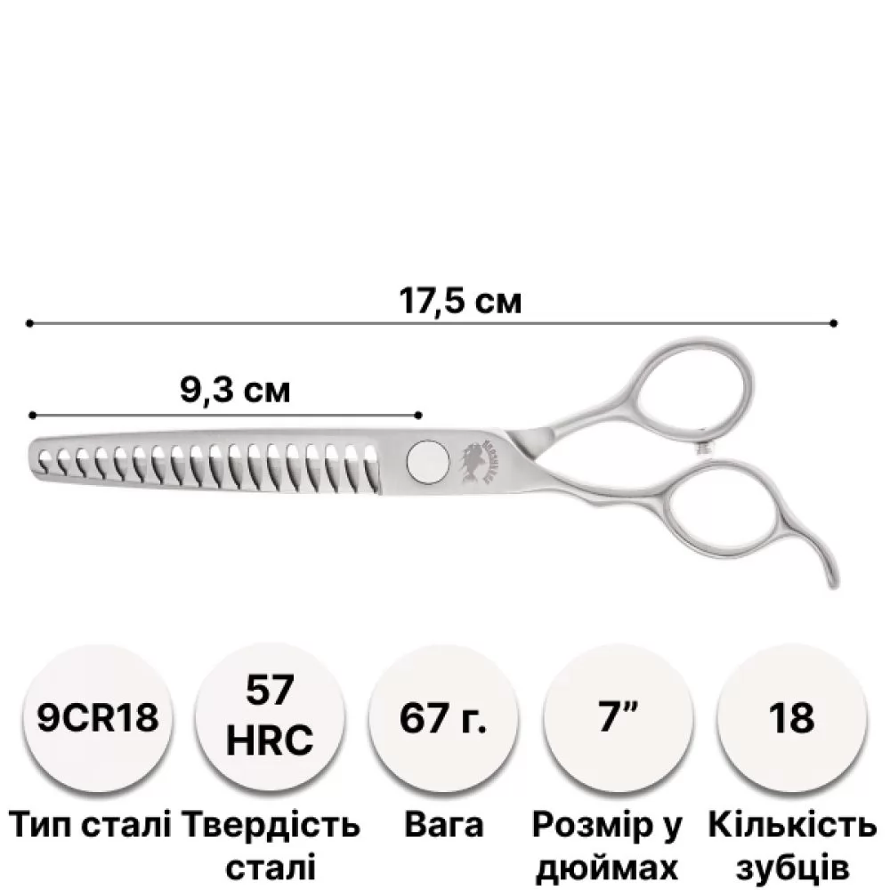 Все фото Финишные ножницы для стрижки собак Barracuda Especial Left 7 дюймов - 2